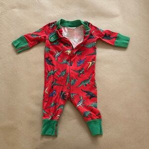 Hanna Andersson Red and Green Dinosaur Footie
